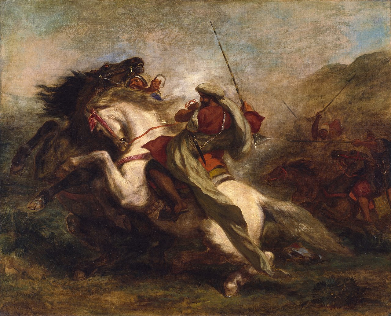 Eugène Delacroix\u202f: Choc de cavaliers arabes